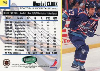 1995-96 Parkhurst International #399 Wendel Clark Back
