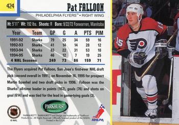 1995-96 Parkhurst International #424 Pat Falloon Back