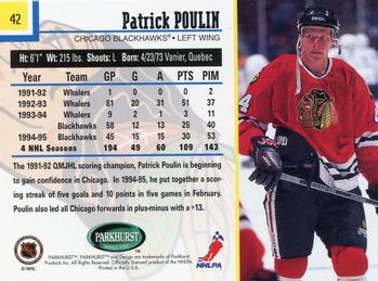 1995-96 Parkhurst International #42 Patrick Poulin Back