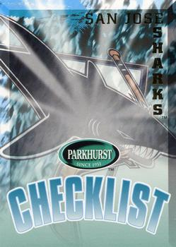 1995-96 Parkhurst International #459 Sharks Checklist Front