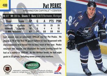 1995-96 Parkhurst International #488 Pat Peake Back