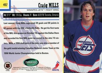 1995-96 Parkhurst International #497 Craig Mills Back