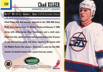 1995-96 Parkhurst International #500 Chad Kilger Back