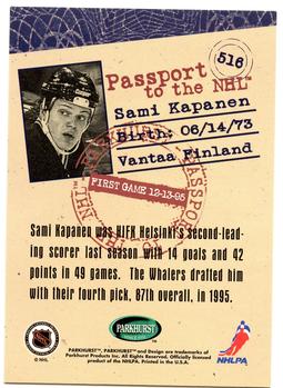 1995-96 Parkhurst International #516 Sami Kapanen Back