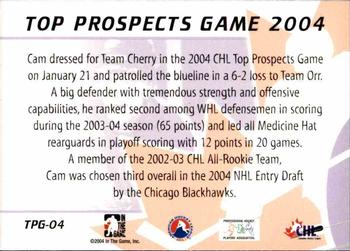 2004-05 In The Game Heroes and Prospects - Top Prospects Game 2004 #TPG-04 Cam Barker Back