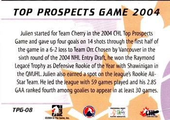 2004-05 In The Game Heroes and Prospects - Top Prospects Game 2004 #TPG-08 Julien Ellis-Plante Back