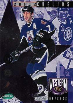 1995-96 Parkhurst International - NHL All-Stars #4 Scott Stevens / Chris Chelios Back