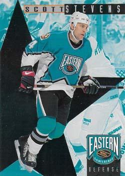 1995-96 Parkhurst International - NHL All-Stars #4 Scott Stevens / Chris Chelios Front