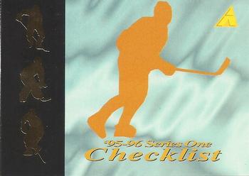 1995-96 Pinnacle #221 Checklist: 1-57 Front