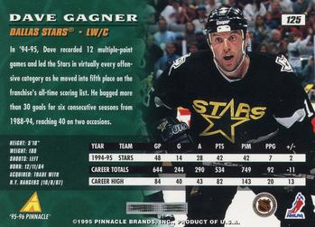 1995-96 Pinnacle #125 Dave Gagner Back