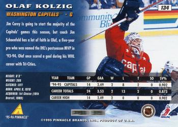 1995-96 Pinnacle #134 Olaf Kolzig Back