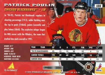 1995-96 Pinnacle #135 Patrick Poulin Back