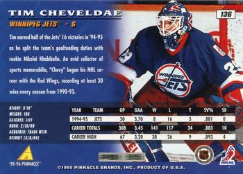 1995-96 Pinnacle #136 Tim Cheveldae Back