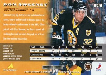 1995-96 Pinnacle #141 Don Sweeney Back
