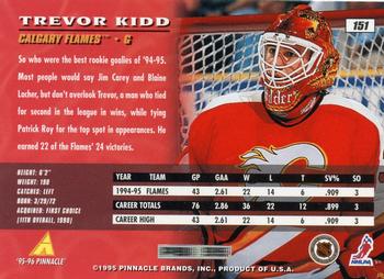 1995-96 Pinnacle #151 Trevor Kidd Back