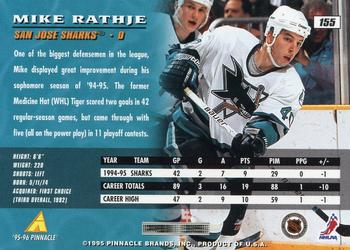 1995-96 Pinnacle #155 Mike Rathje Back
