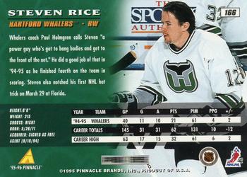 1995-96 Pinnacle #166 Steven Rice Back
