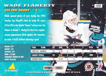 1995-96 Pinnacle #173 Wade Flaherty Back