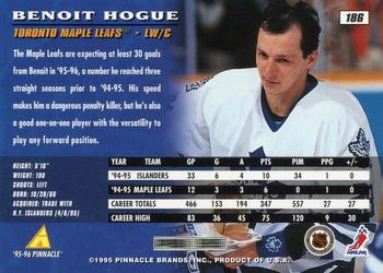 1995-96 Pinnacle #186 Benoit Hogue Back
