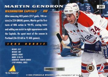 1995-96 Pinnacle #201 Martin Gendron Back