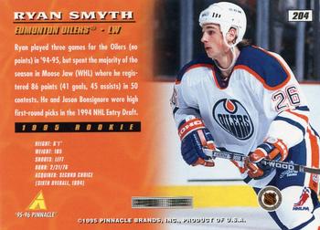 1995-96 Pinnacle #204 Ryan Smyth Back