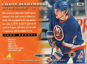 1995-96 Pinnacle #206 Chris Marinucci Back