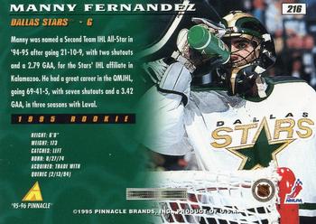 1995-96 Pinnacle #216 Manny Fernandez Back