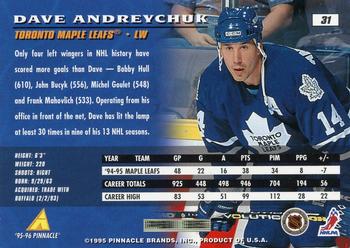 1995-96 Pinnacle #31 Dave Andreychuk Back