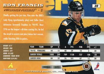 1995-96 Pinnacle #39 Ron Francis Back