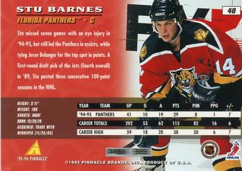 1995-96 Pinnacle #40 Stu Barnes Back