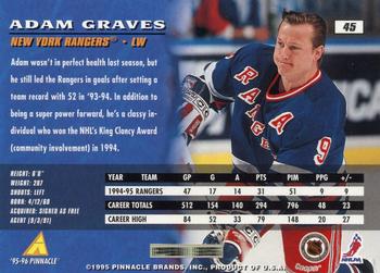 1995-96 Pinnacle #45 Adam Graves Back