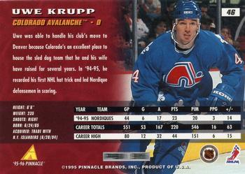 1995-96 Pinnacle #46 Uwe Krupp Back