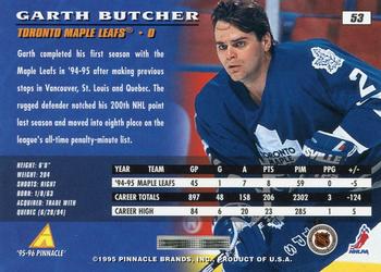 1995-96 Pinnacle #53 Garth Butcher Back