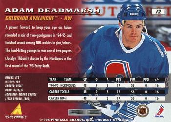 1995-96 Pinnacle #72 Adam Deadmarsh Back