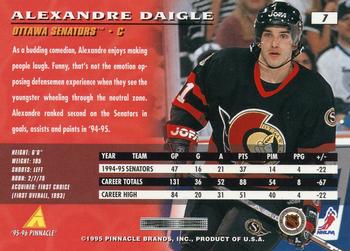 1995-96 Pinnacle #7 Alexandre Daigle Back