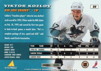 1995-96 Pinnacle #99 Viktor Kozlov Back