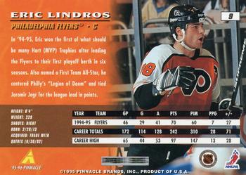 1995-96 Pinnacle #9 Eric Lindros Back