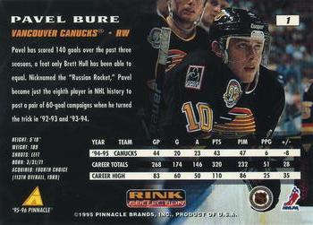 1995-96 Pinnacle - Rink Collection Artist's Proofs #1 Pavel Bure Back