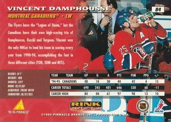 1995-96 Pinnacle - Rink Collection Artist's Proofs #84 Vincent Damphousse Back