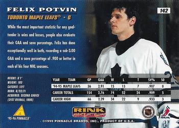 1995-96 Pinnacle - Rink Collection Artist's Proofs #142 Felix Potvin Back