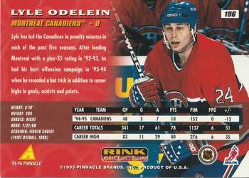 1995-96 Pinnacle - Rink Collection Artist's Proofs #196 Lyle Odelein Back