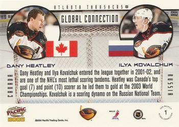 2004-05 Pacific - Global Connection #1 Dany Heatley / Ilya Kovalchuk Back