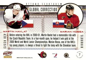 2004-05 Pacific - Global Connection #7 Martin Havlat / Marian Hossa Back