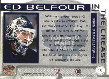 2004-05 Pacific - In the Crease #10 Ed Belfour Back