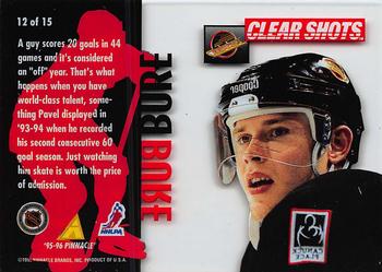 1995-96 Pinnacle - Clear Shots #12 Pavel Bure Back