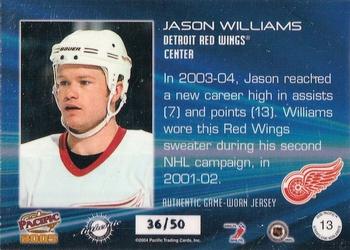 2004-05 Pacific - Jerseys Gold #13 Jason Williams Back