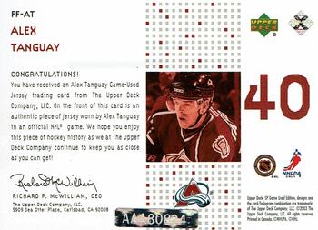 2004-05 SP Authentic - Buybacks #FF-AT Alex Tanguay Back