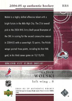 2004-05 SP Authentic - Rookie Redemptions #RR8 Wojtek Wolski Back