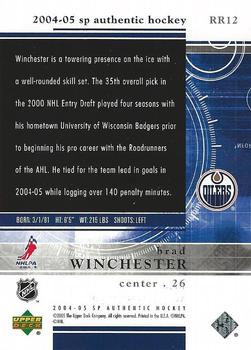 2004-05 SP Authentic - Rookie Redemptions #RR12 Brad Winchester Back