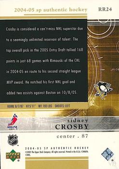 2004-05 SP Authentic - Rookie Redemptions #RR24 Sidney Crosby Back